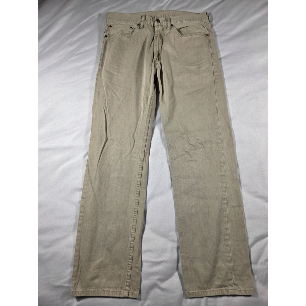 Levi's 505 Regular Fit Jeans Mens 34x32 (Fits 34x31) Khaki Tan Straight Leg Pant